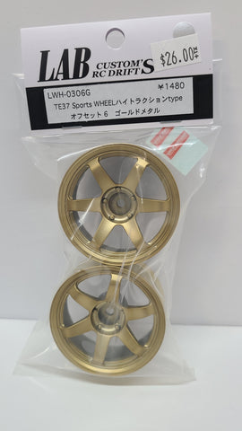 LAB TE37 Sports Wheel Gold Offset 6 2-Pack LWH-0306G