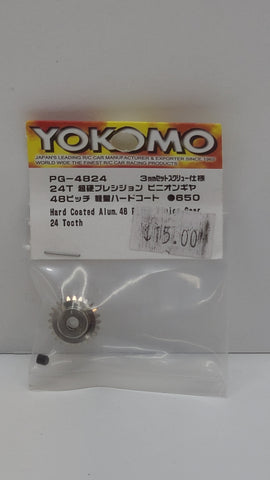 Yokomo Hard Coated Alum 48 Pitch Pinion Gear 24 Tooth PG-4824