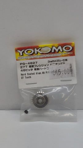 Yokomo Hard Coated Alum 48 Pitch Pinion Gear 27 Tooth PG-4827