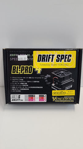 Yokomo BL-PRO 4 Tuned ESC w/ 10.5T Zero Motor Drift Spec Combo Black BL-P4105DB